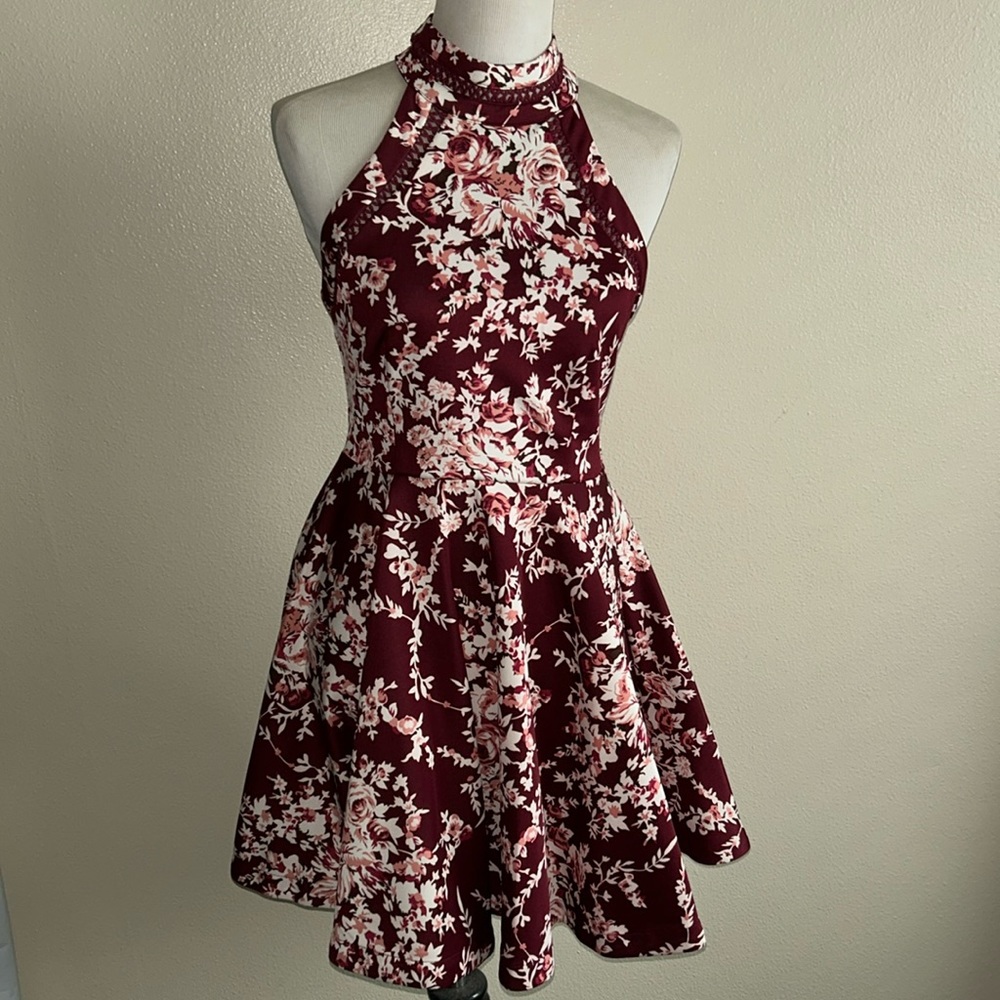 Floral halter neck dress